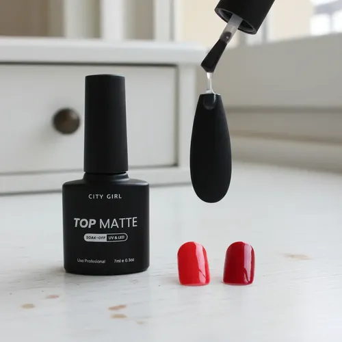 Top Coat Matte City Girl 7ml Uv/led Efecto Mate Profesional