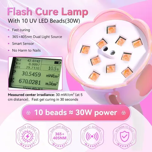 Lámpara Uv Led Para Uñas 30w Recargable Con Temporizador