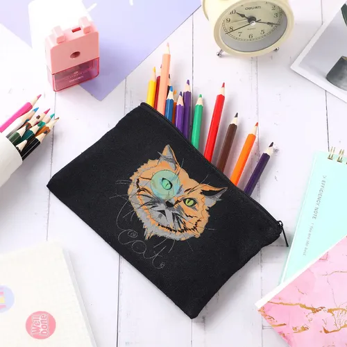 Bolsas De Maquillaje De Lona Con Cierre, 80 Unidades, Negras