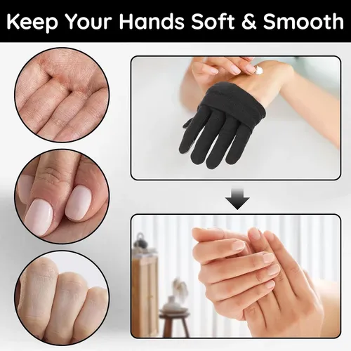 Guantes De Algodón Negros Hidratantes Para Manos Secas X4