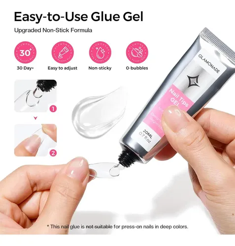 Kit De Extensión De Uñas Glamone: Set De Puntas De Gel Y