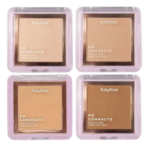 Polvo Compacto Ruby Rose Hb-858 Textura Fina Cobertura