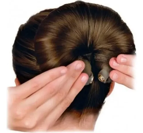 2 Hacedores De Moño De Cabello Vasana 20cm Beige Nylon