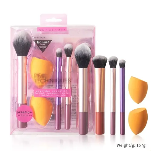 Jg. Set De 4 Brochas De Maquillaje Portátil Con Esponja \yg