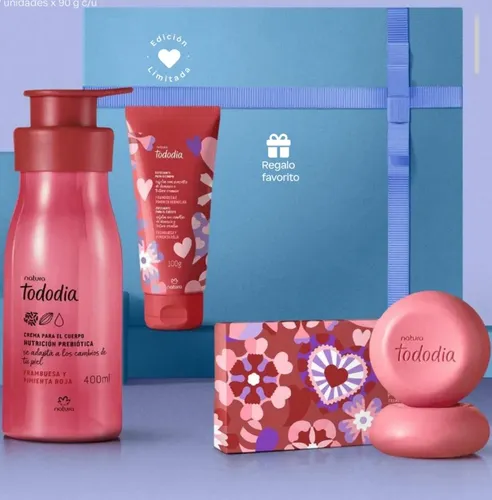 Natura. Kit Fram Y Pimienta Roja. Hidra+exfoliante+ Jabones