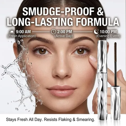 Black Waterproof Metal Wand Mascara With Tubing Technology