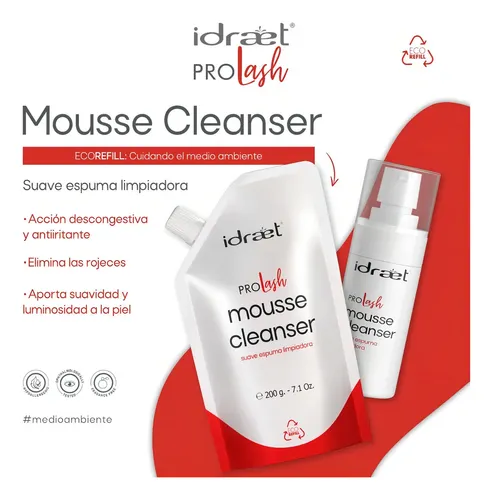 Idraet Pro Lash Mousse Cleanser Refill Espuma Limpieza 200ml