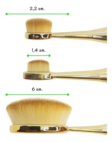 Set 6 Brochas Oval Doradas Con Caja Prof