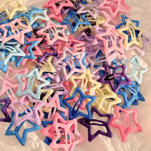 100 Broches Pelo Estrella Colores Clip Bb Metal Aleaci