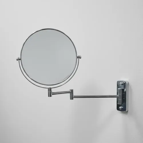 Espejo Doble 19.5cm C/ Brazo Aumento X3 Metal Cromado 360º