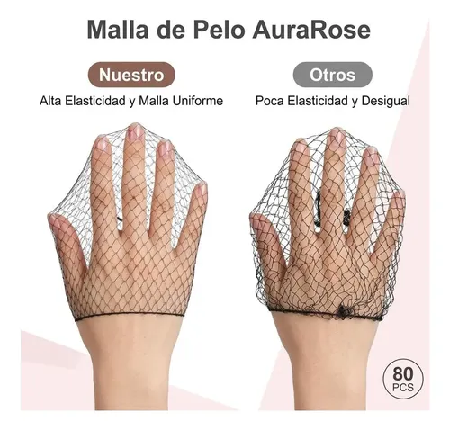 80 Mallas Elásticas Invisibles Para Cabello, Accesorio