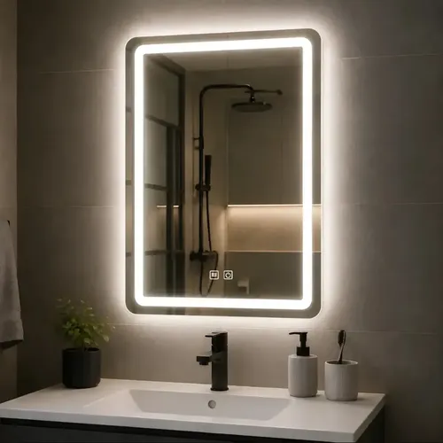 Espejo Led 50×70 Cm Luces Fria Calida Neutra Y Antiempañante