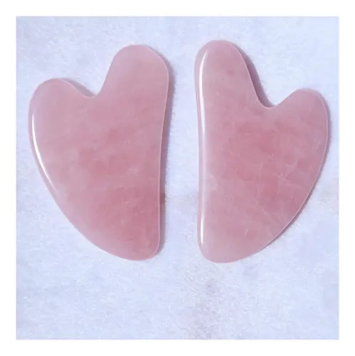 Tabla Gua Sha De Cuarzo Rosa (corazón) – Piedra Natural