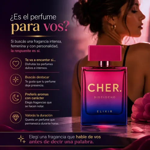 Perfume Cher Dieciocho Elixir Parfum Mujer 100ml Original 18