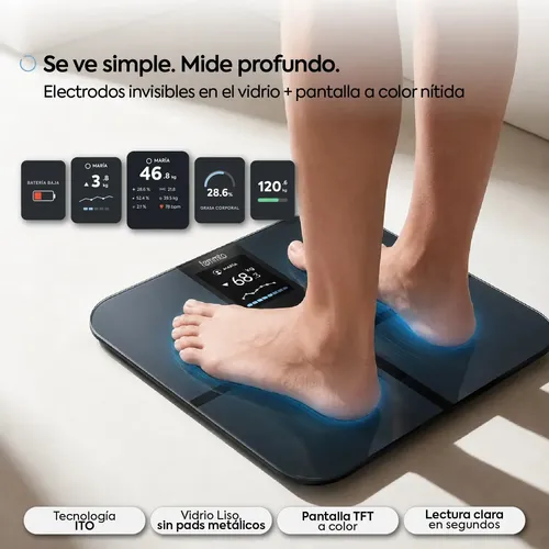 Balanza Digital Bluetooth Corporal Personal Personas Bioimpedancia Pantalla TFT Inteligente Femmto