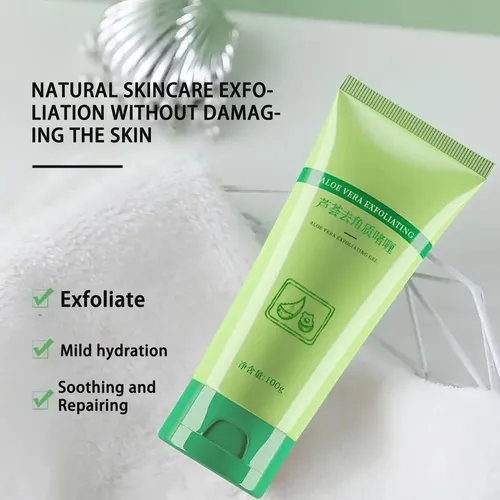 Gel Exfoliante De Aloe, 100 G, Suavizante E Hidratante Corpo