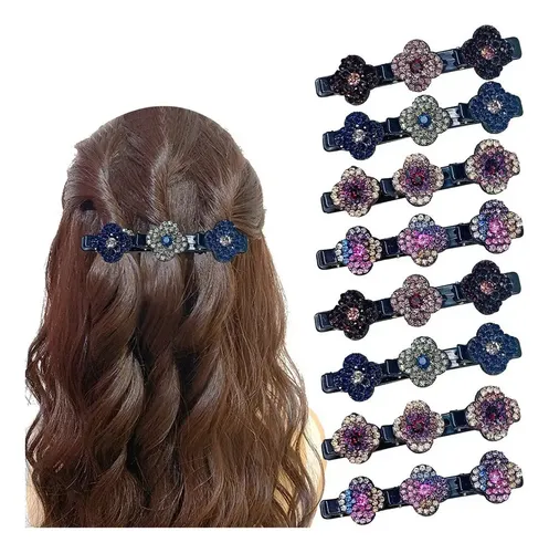 16 Pzs Para El Pelo Trenzadas Con Piedras De Cristal Bril