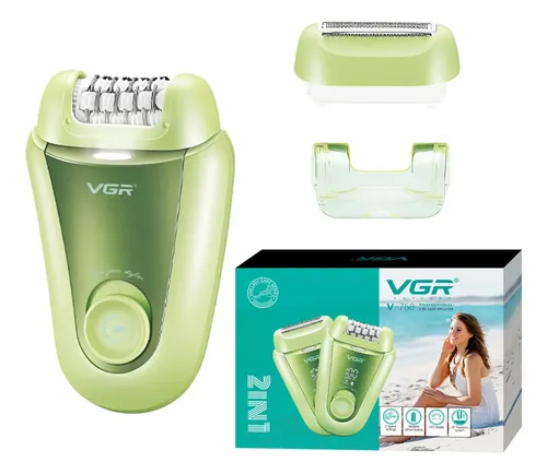 Depiladora Eléctrica Afeitadora 2 En 1 Vgr V-758 Turbo Usb Color Verde