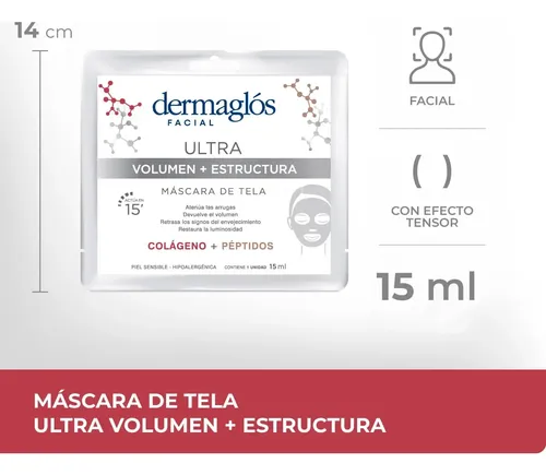 Kit Mascaras de Tela Dermaglós Ultra Volumen + Estructura x4