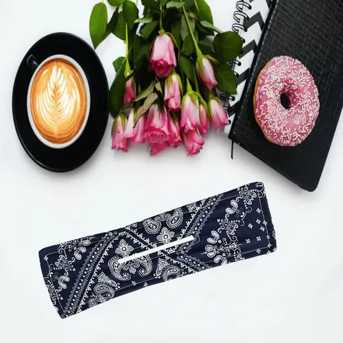 Summer Deft Bun Print Hair Band Wire Impresión En Negro