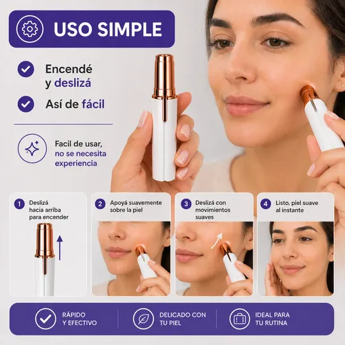 Kit Depiladora Electrica Facial Mujer Cejas Bozo Portátil