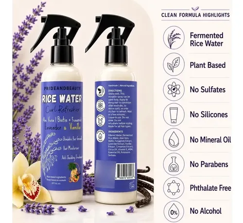 Spray Hidratante De Arroz Para Cabello Prideandbeauty 4 Oz
