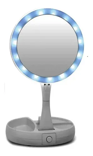Espejo Doble Plegable Con Luz Led Maquillaje My Foldaway