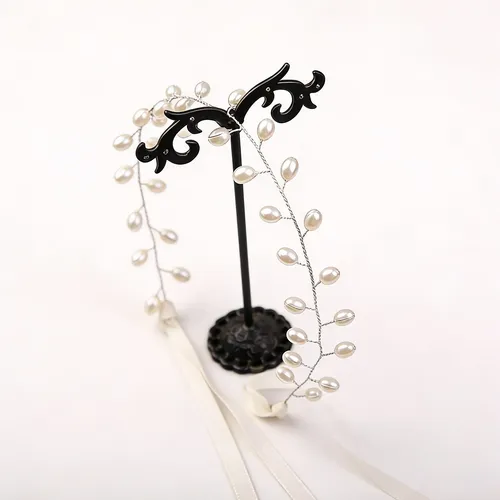 Diadema De Perlas Y Flores Para Novia Y Boda
