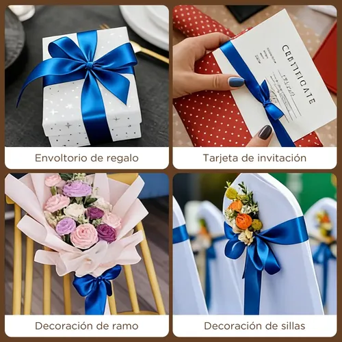2 Rollos De Cinta Satinada Con Decoración De Colores, 4 Cm,