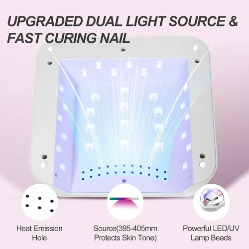 Lámpara Uv Led 120w Profesional Rosa Para Uñas Gel