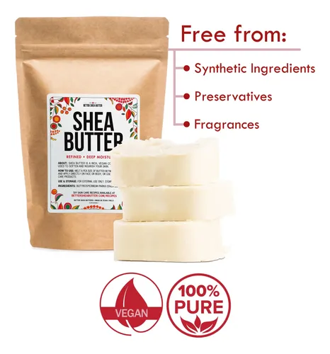 Manteca De Karité Better, Refinada, 100% Pura, 454 G