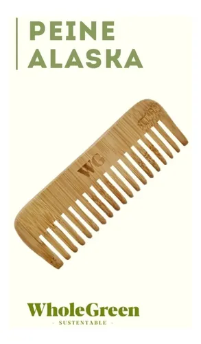 Peine Cabello Biodegradable De Bambú Alaska – Whole Green Color Marrón