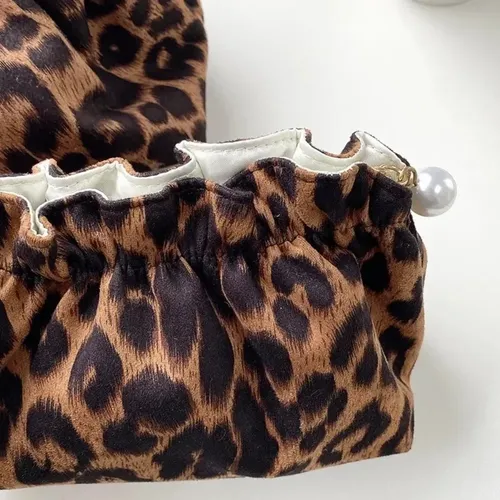 Cw Bolsa De Maquillaje Para Mujer Con Estampado De Leopardo
