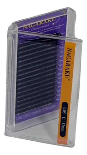 Kit Nagaraku Extensiones De Pestañas Clásicas 0.15 Curva C Largos 12 Al 15 Mm