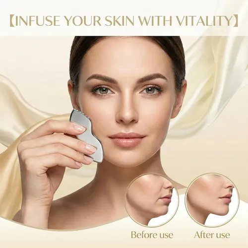 Set 2 Gua Sha Metal Facial Y Corporal Masajeador