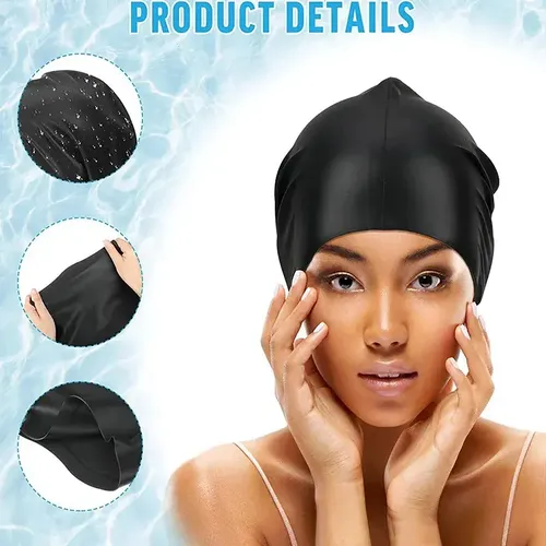 :@ Gorro De Natación De Silicona Extra Grande For Cabello \