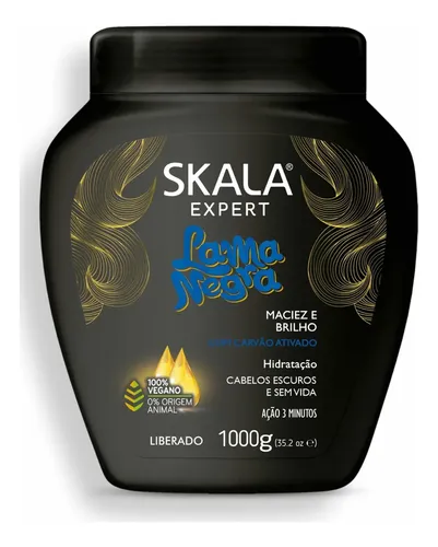 Crema Skala Expert P/ Cabellos Lama Negra Carbón Activado 1 Kg