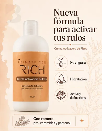 Gel Rich Cova+crema De Peinar Activadora+peine Definidor