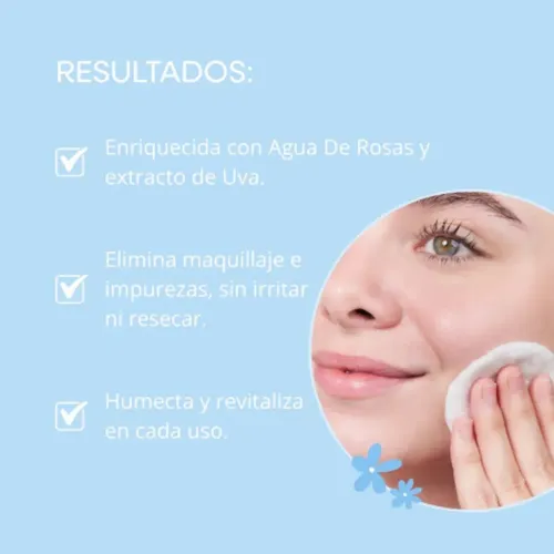 Agua Micelar Bifásica Mely Con Agua De Rosas Y Uva 200ml