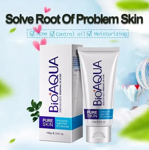Limpiador Facial Bioaqua Elimina Acné Piel Grasosa Aloe Vera Tipo De Piel Todo Tipo De Piel