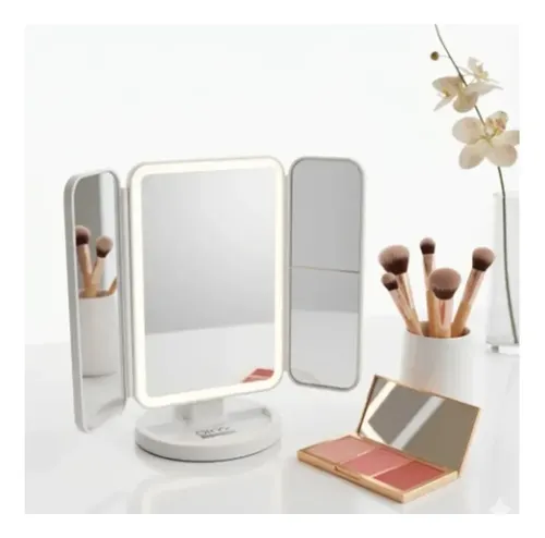 Espejo De Maquillaje Con Aumento 1x/2x/3x Luz Led 3 Modos