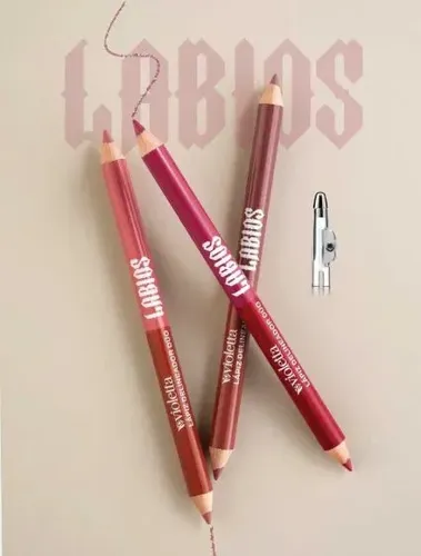 Violetta Delineador Dual De Labios Con Sacapuntas Incluido Rojo/cherry