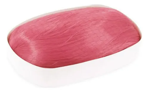 Largo Rosa Ondulado Sintético Peluca Rizada Novedad