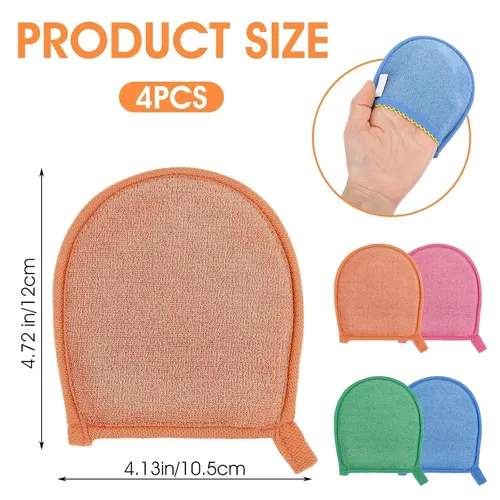 Manoplas Exfoliantes Faciales, Paquete De 4