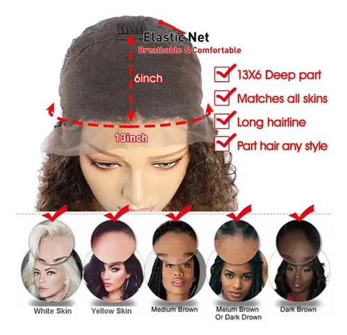 Peluca De Cabello Natural Lace Front Imperceptible Castaño Oscuro Universal