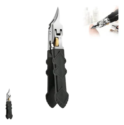 Black Anti-slip Grip Gear Lock Nail Clipper Set With