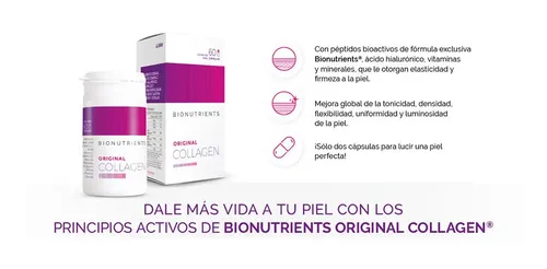 Bionutrients Colageno, Elastina, Placenta, Ácido Hialurónico