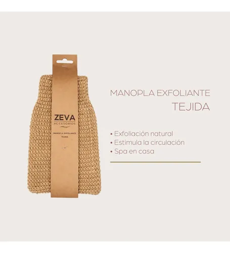 Manopla Exfoliante Tejida Zeva Para Baño Exfoliación
