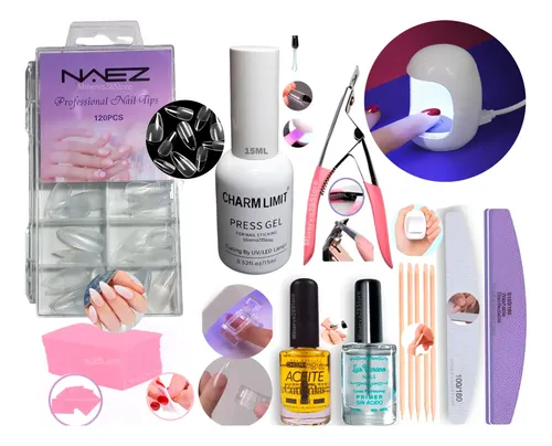 Kit Uñas Soft Gel Prelimado, Pressgel, Cabina Bombon, Aceite