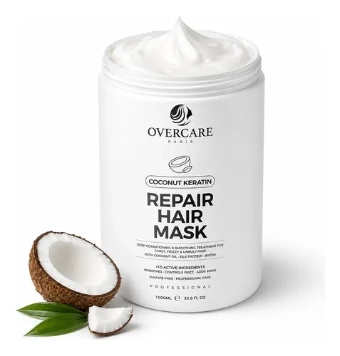 Mascarilla Capilar Overcare 1000 Ml Coconut Keratin Repair